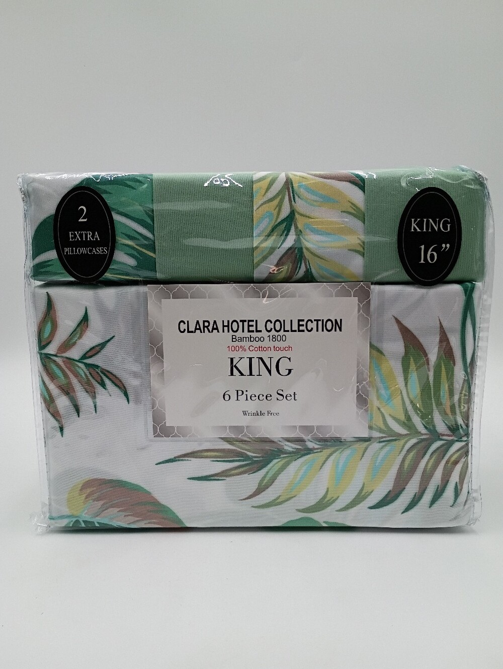 Clara Hotel Collection King  Size Sheet Set 6 Pieces, Wrinkle-Free, 100% Cotton